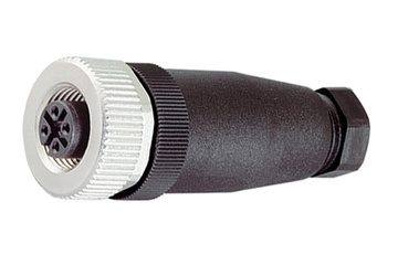 Conetor fêmea Binder M12-A, 6.0.8.0 mm, sem malha, ligação aparafusada, IP67, certificação UL