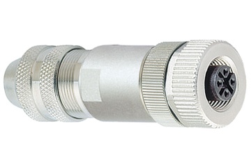 Conetor fêmea Binder M12-A, 4.0-6.0 mm, com malha, ligação aparafusada, IP67, certificação UL