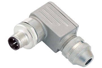 Conetor angular Binder M12-A, 6.0-8.0 mm, com malha, ligação aparafusada, IP67, certificação UL