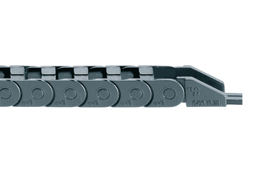 easy chain® série E045, calhas articuladas, para preenchimento pelo raio exterior