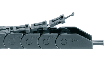 zipper série 047, calhas articuladas, abertura tipo fecho de correr pelo raio exterior