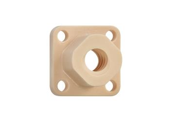 Porcas de fuso dryspin® moldadas por injeção, com flange, corte da rosca, DST-JFRM