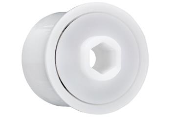 Rolamento de esferas radiais com flange xiros® B180 para rolos, esferas em aço inoxidável, gaiola em PA, furo hexagonal, dimensões métricas