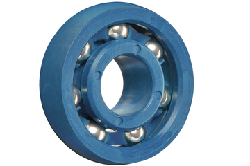 Rolamento de esferas radiais xiros® M180, diâmetro exterior esférico, esferas em aço inoxidável, gaiola em xirodur M180, dimensões métricas