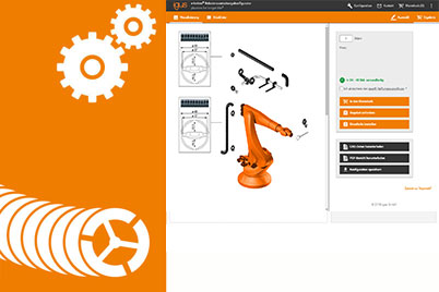 Configurador de sistemas de calha articulada para robots
