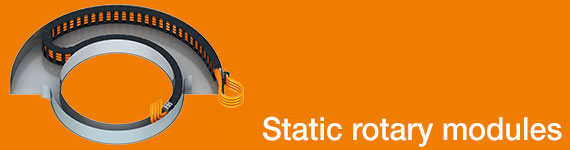 Sistema rotativo de calhas articuladas estático