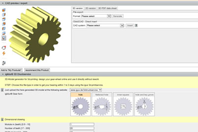 Configurador de rodas dentadas