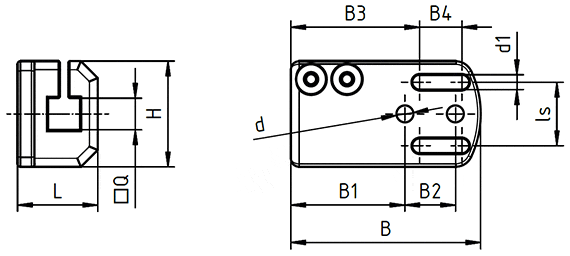 Desenho da placa de ligação para garras pneumáticas