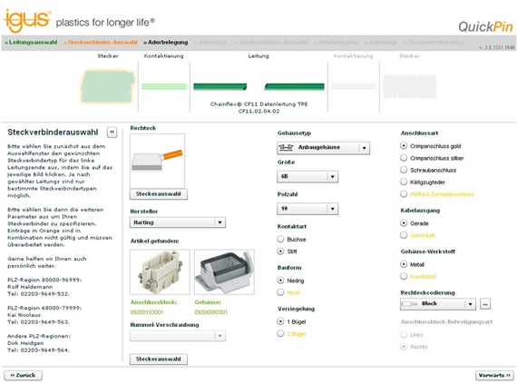 Configurador de conectores para cabos QuickPin 2.0