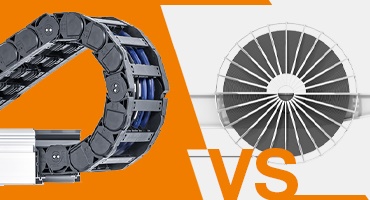e-chain vs. desenrolador de cabos com motor