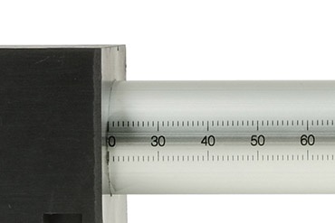 Mesa de tubo único com escala de medição