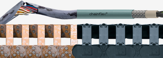 As calhas articuladas e os cabos chainflex em comparação aos produtos concorrentes