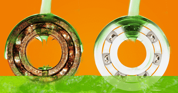 Os rolamentos de esferas em polímero são resistentes a substâncias químicas