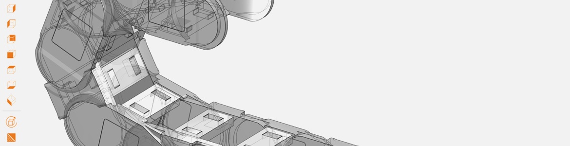 Desenhe as calhas articuladas no portal CAD 3D